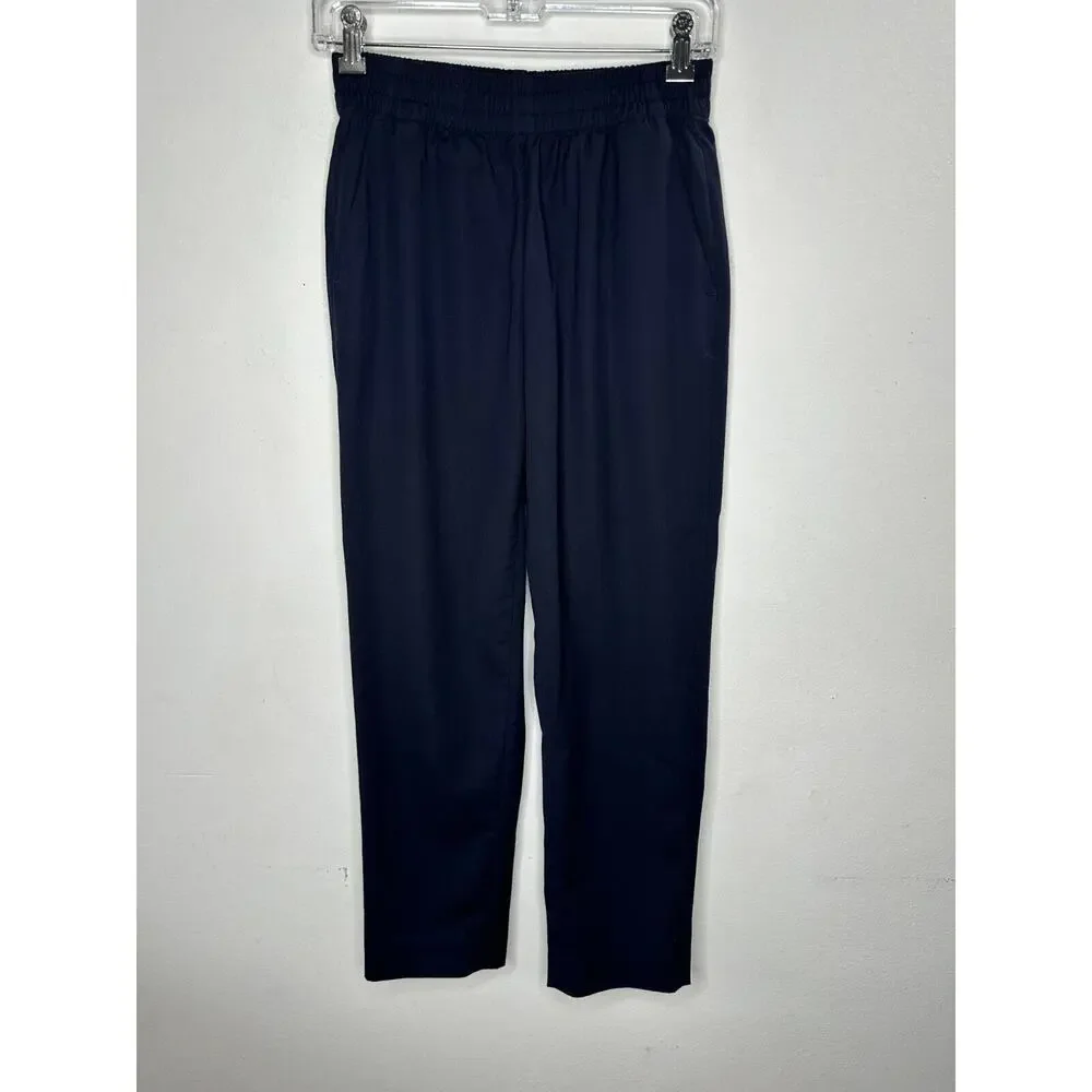 Everlane Black Italian GoWeave Easy Pull On 100% Lt Weight Wool Pockets Pant 0
